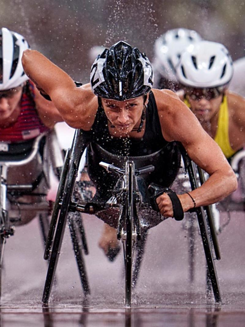 Female wheelchair racing athletes are competing at Tokyo 2020.