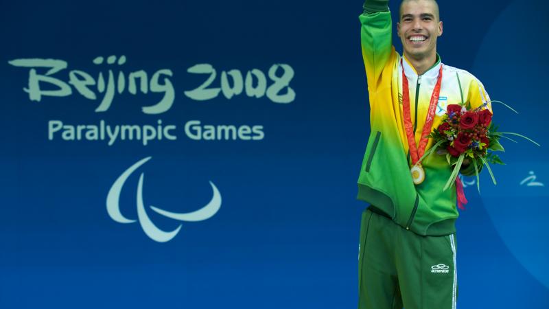 Daniel Dias - Ones To Watch 4 - Medal Ceremony Beijing Logo Daniel Dias in Beijing