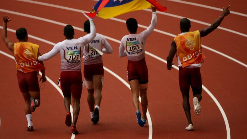 Venezuela Relay Team celebrates Venezuela Relay Team celebrates