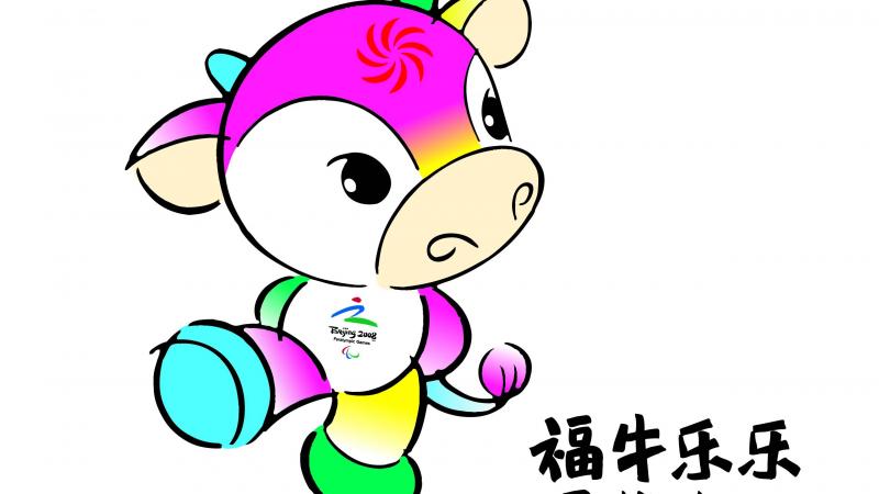 Beijing 2008 Paralympic Games mascot a coloured cow