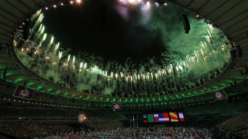 Closing Ceremony - Rio 2016 Paralympic Games View on a stadium by night with fireworks