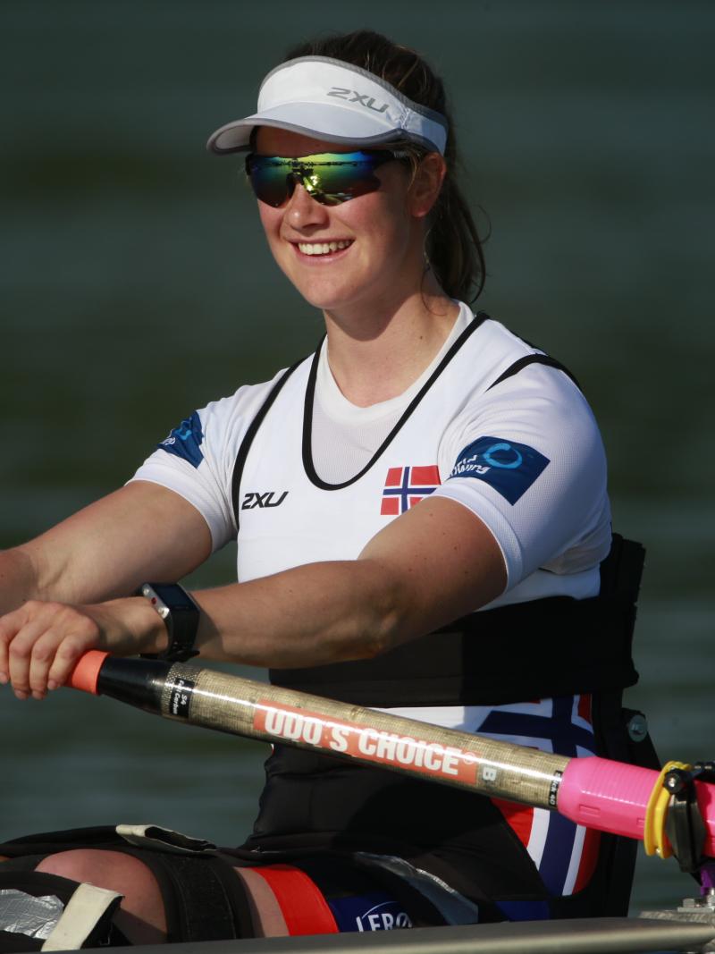 Norway's Birgit Skarstein, AS Women's Single Sculls heat, 2015 World Rowing Cup II Varese, Italy
