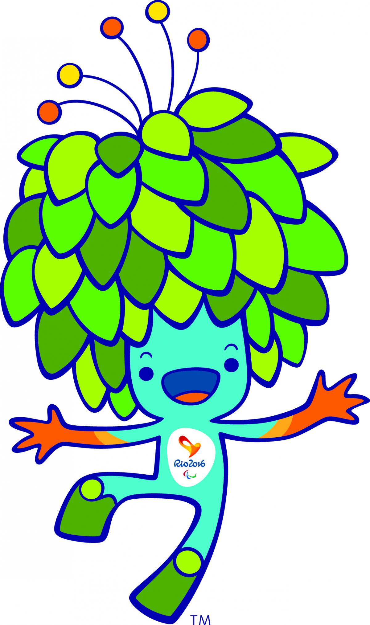 Tom, the mascot of the Rio 2016 Paralympic Games, is a green mascot with leaves on its head