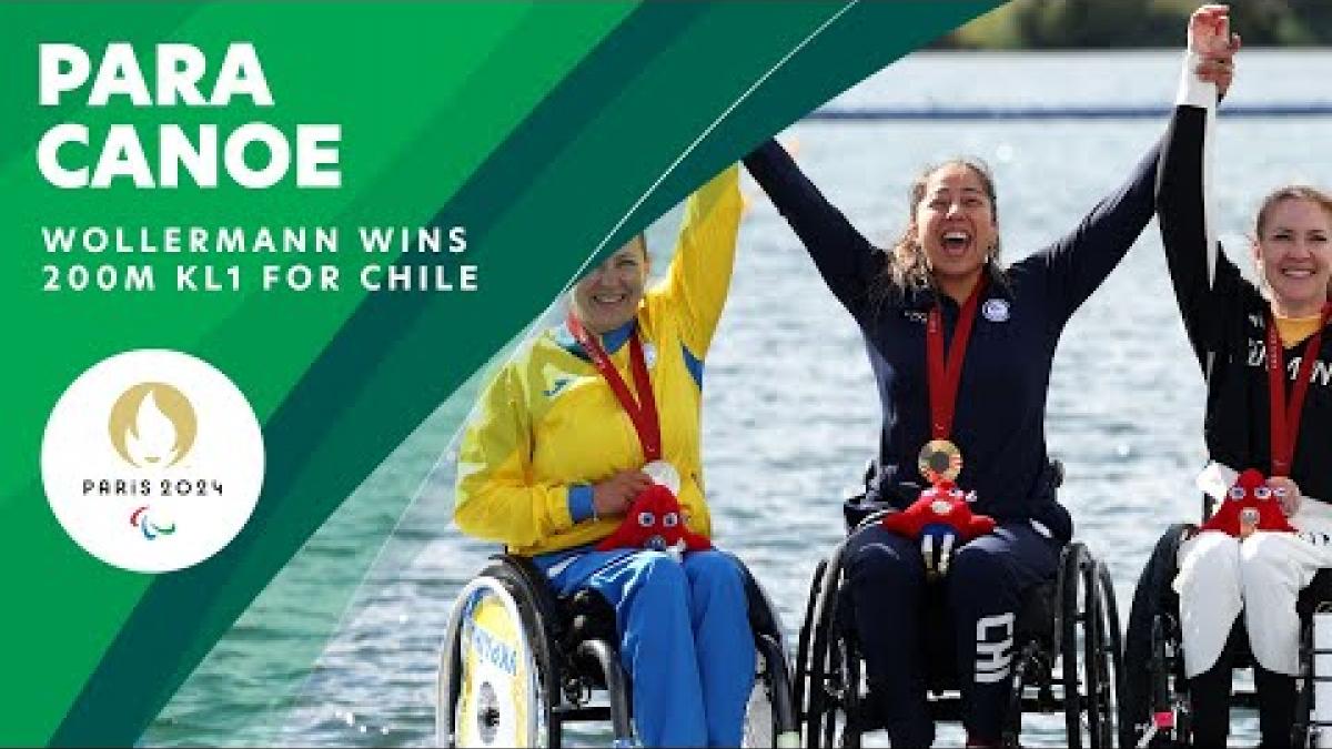 Katherinne Wollermann wins kayak single 200m KL1 gold
