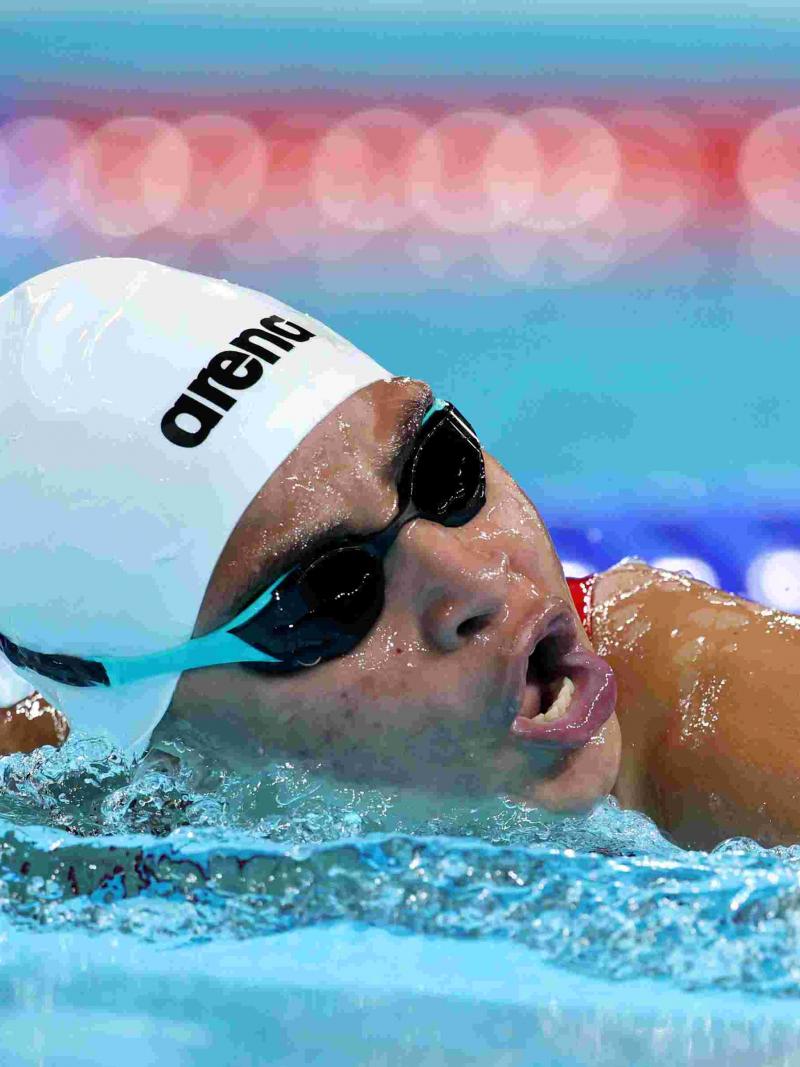 A swimmer in action 