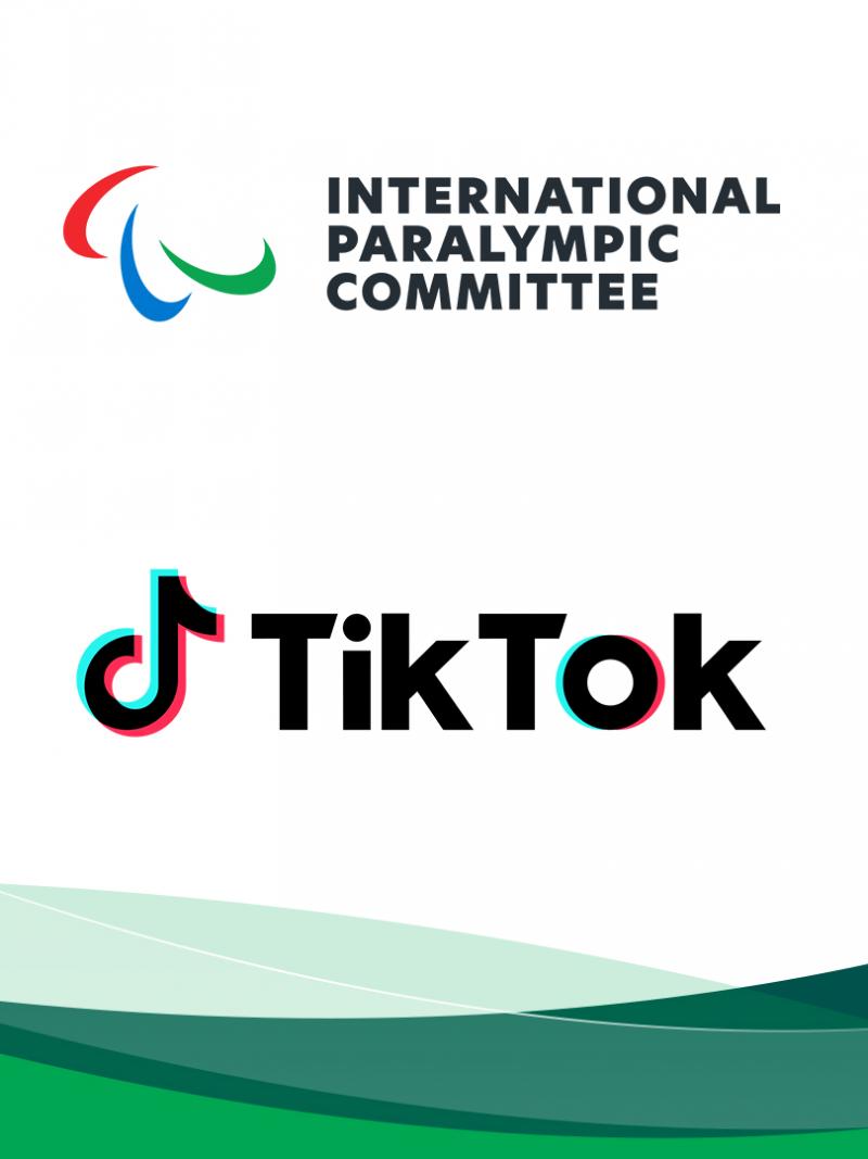 Logos of International Paralympic Committee and TikTok