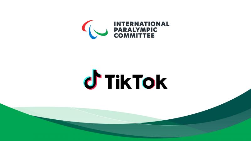 Logos of International Paralympic Committee and TikTok